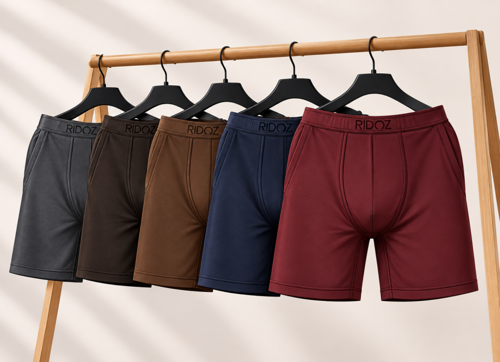 ridoz boxer shorts on wooden rack