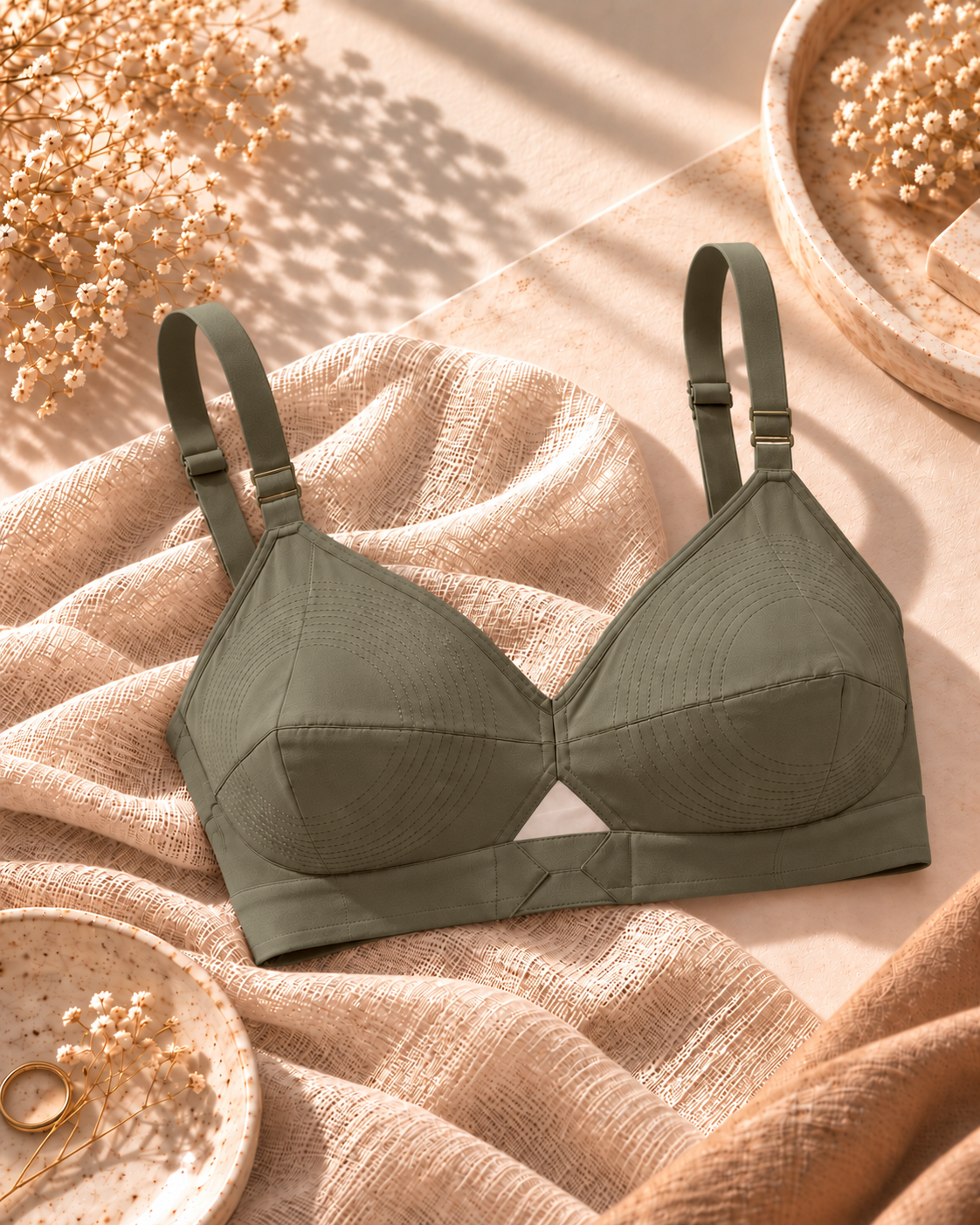 RIDOZ Green Bra Front View
